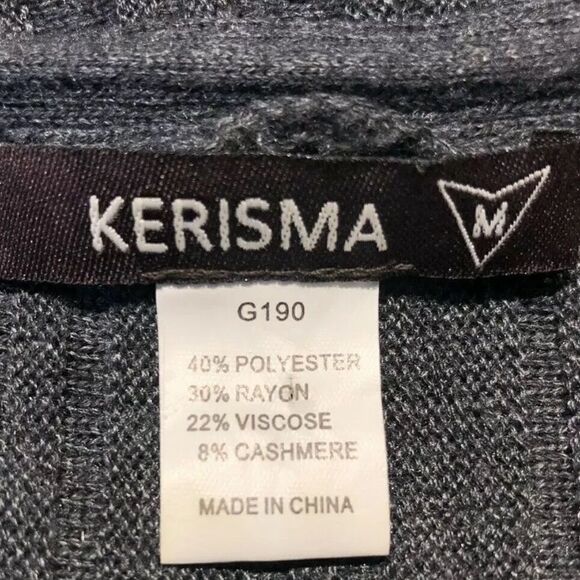 Kerisma Ribbed Deep V Neck Half Button Sweater Dress Size Medium - Picture 5 of 5